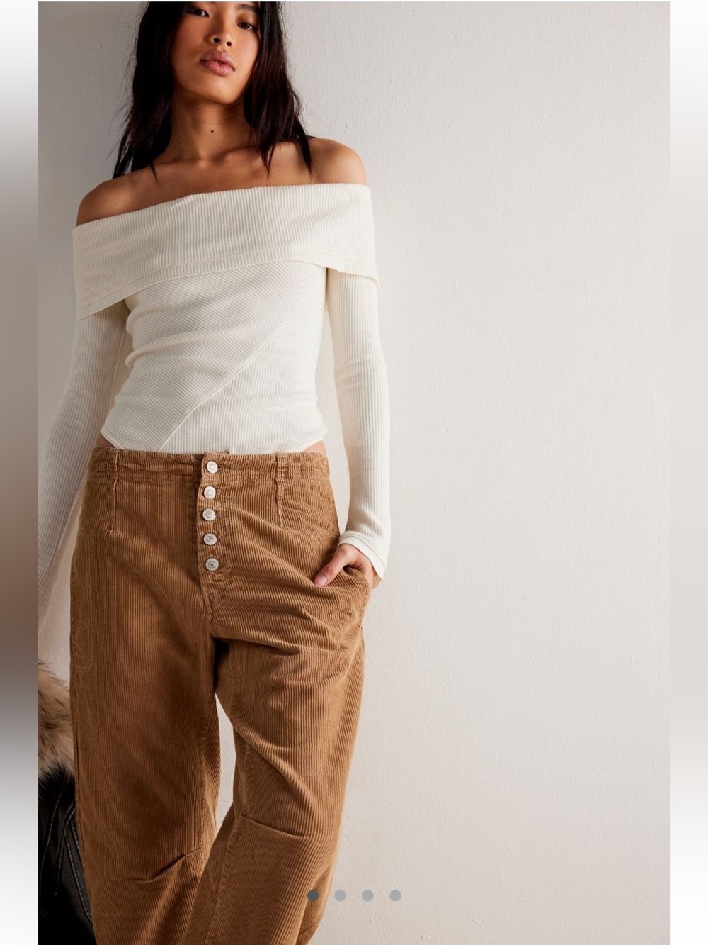 We The Free Osaka Cord Barrel Jeans Griege/Taupe
